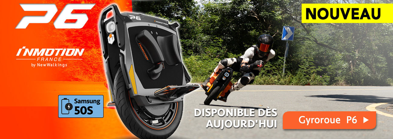 Nouvelle Gyroroue Inmotion P6 : la gyroroue électrique la plus rapide et puissante au monde